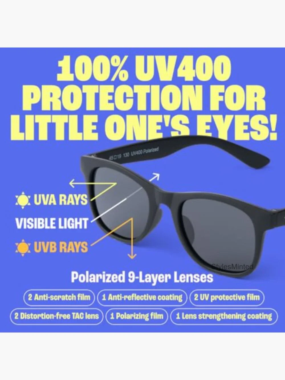 Polarized Kids Sunglasses UV Protection Unbreakable Toddler Boys Girls